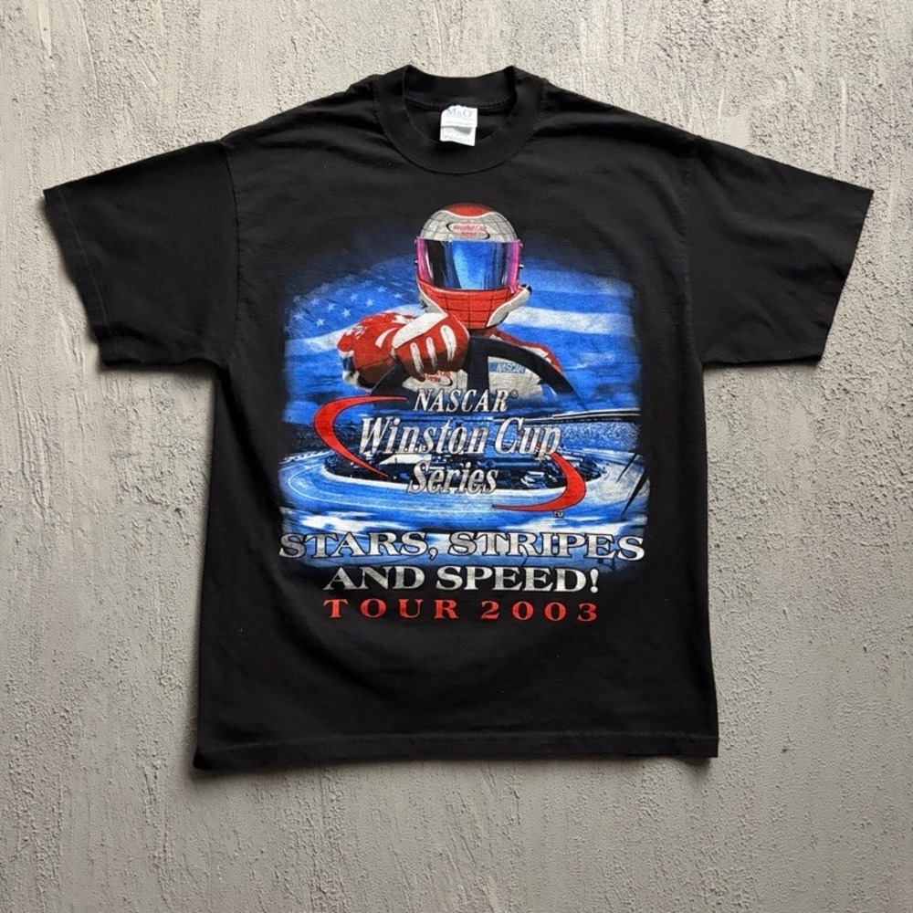 Vintage NASCAR Winston Cup Shirt Large Black 2003 Tour Racing